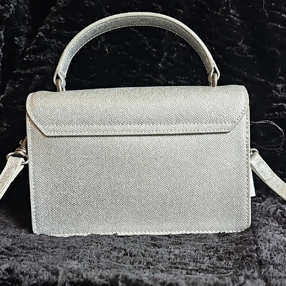 Kurt Geiger Silver Crossbody Bag with Structured Design and Flap Closure NWT - Picture 5 of 10